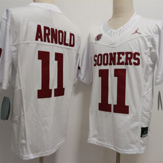 Men's Oklahoma Sooners #11 Jackson Arnold White F.U.S.E Stitched Jersey