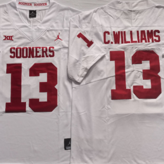 Men's Oklahoma Sooners #13 C.WILLIAMS White Stitched Jersey