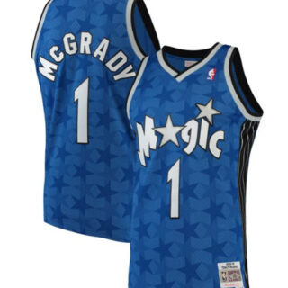 Men's Orlando Magic #1 Tracy McGrady 2000-01 Blue Stitched Jersey