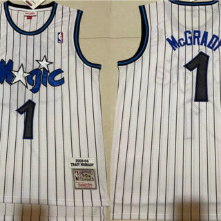 Men's Orlando Magic #1 Tracy McGrady White Stitched Jersey