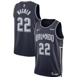 Men's Orlando Magic #22 Franz Wagner Navy 2023 24 City Edition Stitched Basketball Jersey