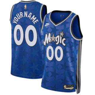 Men's Orlando Magic Active Player Custom Blue 2023 24 Classic Edition Stitched Basketball Jersey
