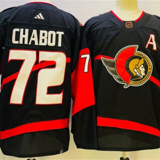 Men's Ottawa Senators #72 Thomas Chabot Black Stitched Jersey