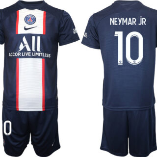 Men's Paris Saint-Germain #10 Neymar Jr 2023 Navy Home Soccer Jersey Suit 1