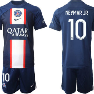 Men's Paris Saint-Germain #10 Neymar Jr 2023 Navy Home Soccer Jersey Suit