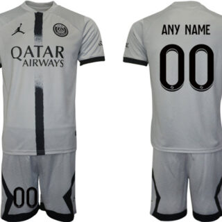 Men's Paris Saint-Germain Custom 2023 Gray Soccer Jersey Suit