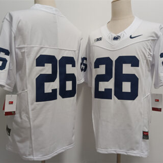Men's Penn State Nittany Lions #26 Saquon Barkley White 2024 F.U.S.E. Stitched Jersey