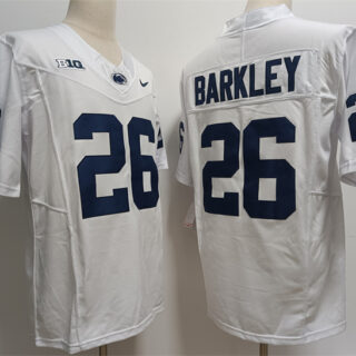Men's Penn State Nittany Lions #26 Saquon Barkley White Stitched Jersey