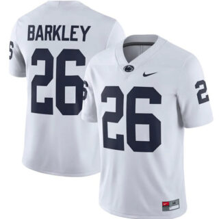 Men's Penn State Nittany Lions #26 Saquon Barkley White Stitched Jersey