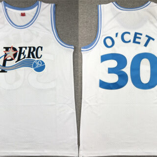 Men's Perc #30 O'Cet Movie White Stitched Basketball Jersey