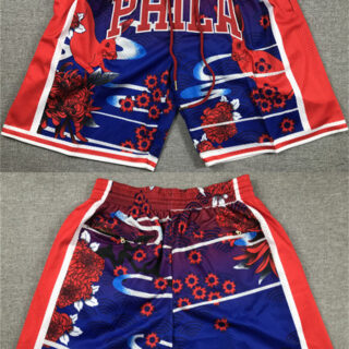 Men's Philadelphia 76ers Red Blue Shorts (Run Small)