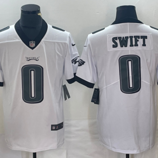 Men's Philadelphia Eagles #0 D'Andre Swift White Vapor Limited Stitched Football Jersey