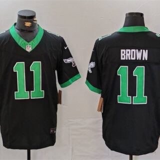 Men's Philadelphia Eagles #11 A. J. Brown Black F.U.S.E. Vapor Untouchable Stitched Football Jersey