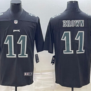 Men's Philadelphia Eagles #11 A.J. Brown Black Green Vapor Untouchable Limited Stitched Jersey
