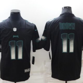 Men's Philadelphia Eagles #11 A. J. Brown Black Smoke Fashion Limited Stitched Jersey