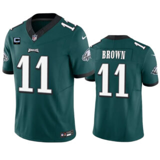 Men's Philadelphia Eagles #11 A. J. Brown Green 2023 F.U.S.E. With 1-Star C Patch Vapor Untouchable Limited Stitched Football Jersey