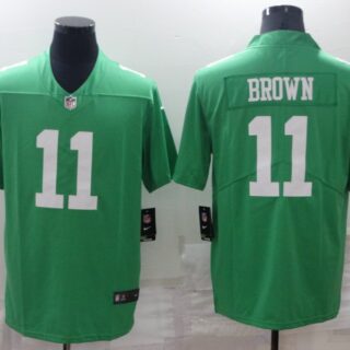 Men's Philadelphia Eagles #11 A. J. Brown Green Vapor Untouchable Limited Stitched Jersey