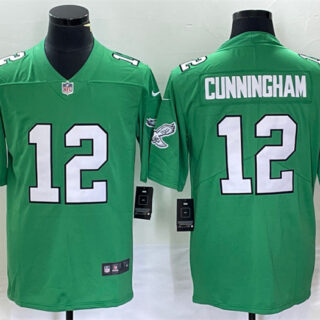 Men's Philadelphia Eagles #12 Randall Cunningham Green Stitched Football Jersey