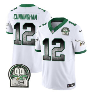 Men's Philadelphia Eagles #12 Randall Cunningham White 2023 F.U.S.E. Throwback Vapor Untouchable Limited Stitched Football Jersey