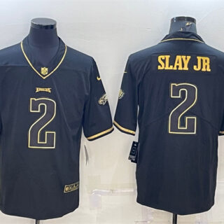 Men's Philadelphia Eagles #2 Darius Slay JR Black Gold Vapor Untouchable Limited Stitched Jersey