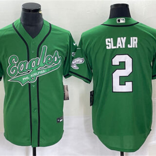 Men's Philadelphia Eagles #2 Darius Slay JR Green Cool Base Stitched Baseball Jersey
