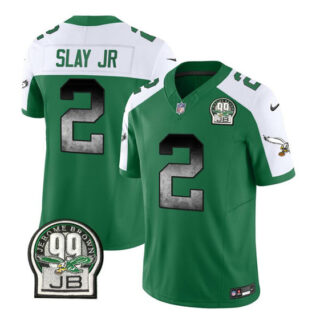 Men's Philadelphia Eagles #2 Darius Slay JR Green White 2023 F.U.S.E. Throwback Vapor Untouchable Limited Stitched Football Jersey
