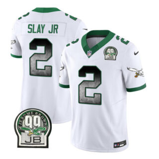 Men's Philadelphia Eagles #2 Darius Slay JR White 2023 F.U.S.E. Throwback Vapor Untouchable Limited Stitched Football Jersey