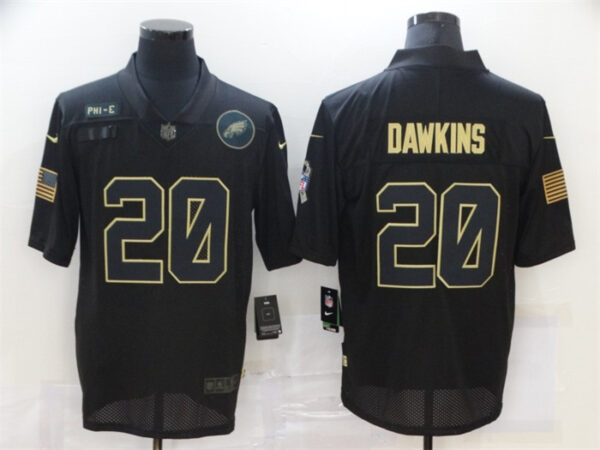 Men's Philadelphia Eagles #20 Brian Dawkins Black Reflective Limited Stitched Jerseys