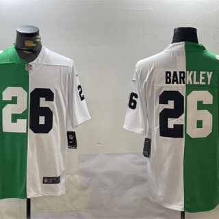 Men's Philadelphia Eagles #26 Saquon Barkley Green White Split Vapor Untouchable Limited Stitched Football Jersey