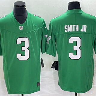 Men's Philadelphia Eagles #3 Nolan Smith JR Green 2023 F.U.S.E. Vapor Untouchable Stitched Football Jersey