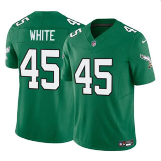 Men's Philadelphia Eagles #45 Devin White Green 2023 F.U.S.E Throwback Vapor Untouchable Limited Stitched Football Jersey