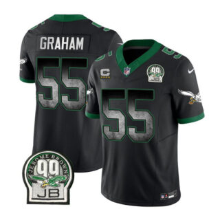 Men's Philadelphia Eagles #55 Brandon Graham Black 2023 F.U.S.E. With 4-Star C Patch Throwback Vapor Untouchable Limited Stitched Football Jersey