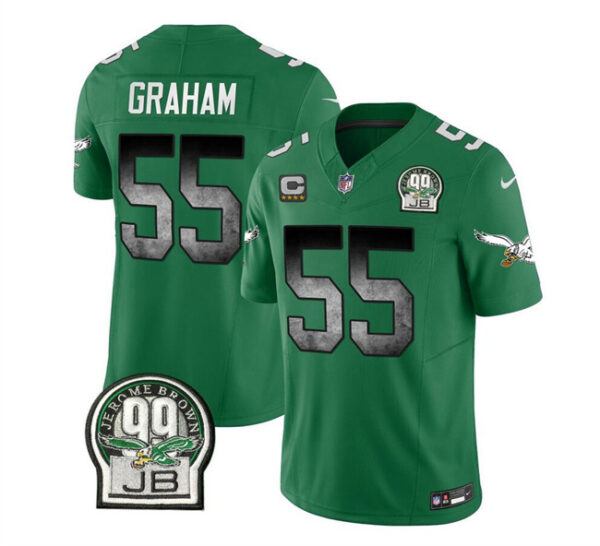Men's Philadelphia Eagles #55 Brandon Graham Green 2023 F.U.S.E. With 4-Star C Patch Throwback Vapor Untouchable Limited Stitched Football Jersey
