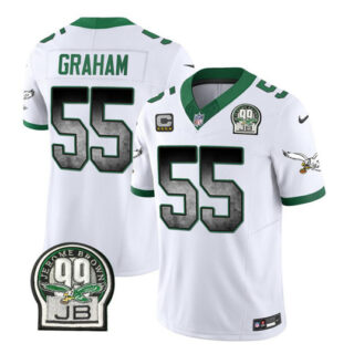 Men's Philadelphia Eagles #55 Brandon Graham White 2023 F.U.S.E. With 4-Star C Patch Throwback Vapor Untouchable Limited Stitched Football Jersey