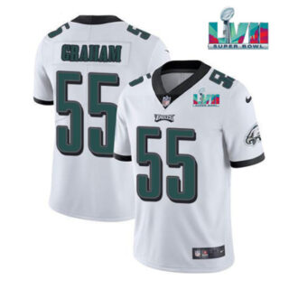 Men's Philadelphia Eagles #55 Brandon Graham White Super Bowl LVII Patch Vapor Untouchable Limited Stitched