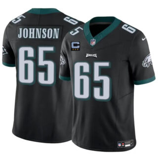 Men's Philadelphia Eagles #65 Lane Johnson Black F.U.S.E With 3-Star C Patch Vapor Untouchable Limited Stitched Football Jersey