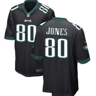 Men's Philadelphia Eagles #80 Julio Jones Black 2023 Stitched Game Jersey