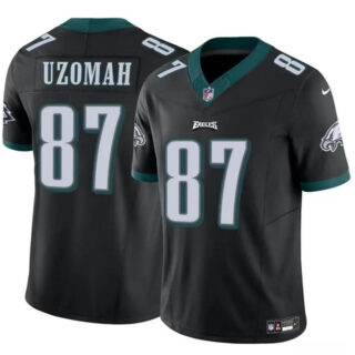 Men's Philadelphia Eagles #87 C.J. Uzomah Black 2023 F.U.S.E Vapor Untouchable Limited Stitched Football Jersey