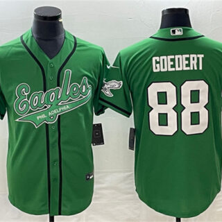 Men's Philadelphia Eagles #88 Dallas Goedert Green Cool Base Stitched Baseball Jersey