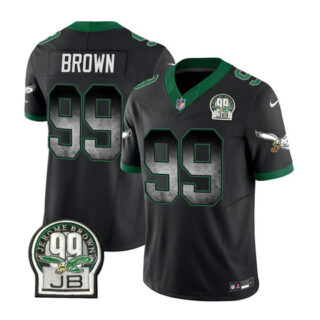 Men's Philadelphia Eagles #99 Jerome Brown Black 2023 F.U.S.E. Throwback Vapor Untouchable Limited Stitched Football Jersey