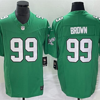 Men's Philadelphia Eagles #99 Jerome Brown Green 2023 F.U.S.E. Vapor Untouchable Stitched Football Jersey