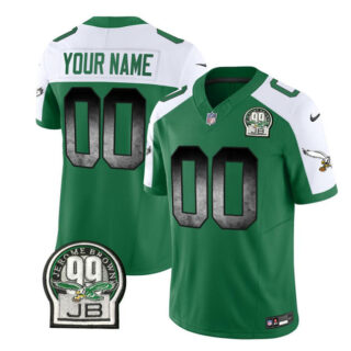 Men's Philadelphia Eagles Active Player Custom Green White 2023 F.U.S.E. Throwback Vapor Untouchable Limited Stitched Football Jersey