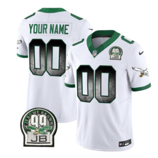 Men's Philadelphia Eagles Active Player Custom White 2023 F.U.S.E. Throwback Vapor Untouchable Limited Stitched Football Jersey