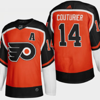 Men's Philadelphia Flyers #14 Sean Couturier Orange Stitched NHL Jersey