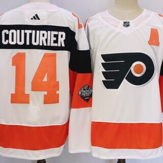Men's Philadelphia Flyers #14 Sean Couturier White 2023-2024 Stadium Series Stitched Jersey