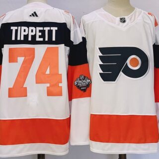 Men's Philadelphia Flyers #74 Owen Tippett White 2023-2024 Stadium Series Stitched Jersey