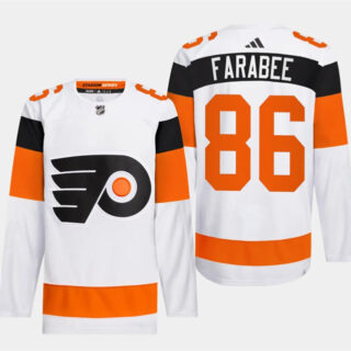 Men's Philadelphia Flyers #86 Joel Farabee White 2024 Stadium Series Stitched Jersey