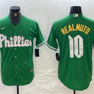 Men's Philadelphia Phillies #10 J.T. Realmuto Green 2024 City Connect Stitched Jersey