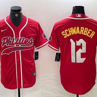 Men's Philadelphia Phillies #12 Kyle Schwarber Red 2024 City Connect Limited Stitched Jersey