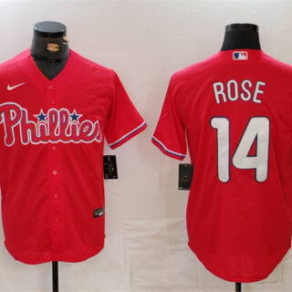 Men's Philadelphia Phillies #14 Pete Rose Red Cool Base Stitched Jersey